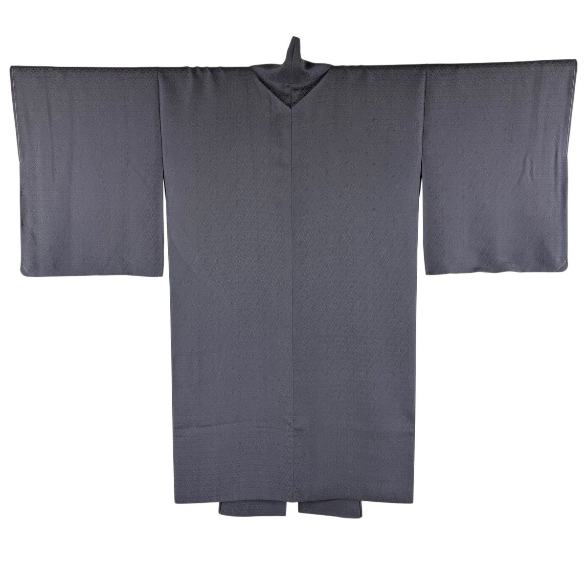 【美品】 道中着 身丈97.5cm 裄丈62.5cm S 和装コート 地紋 灰色 正絹 秀品 【中古】