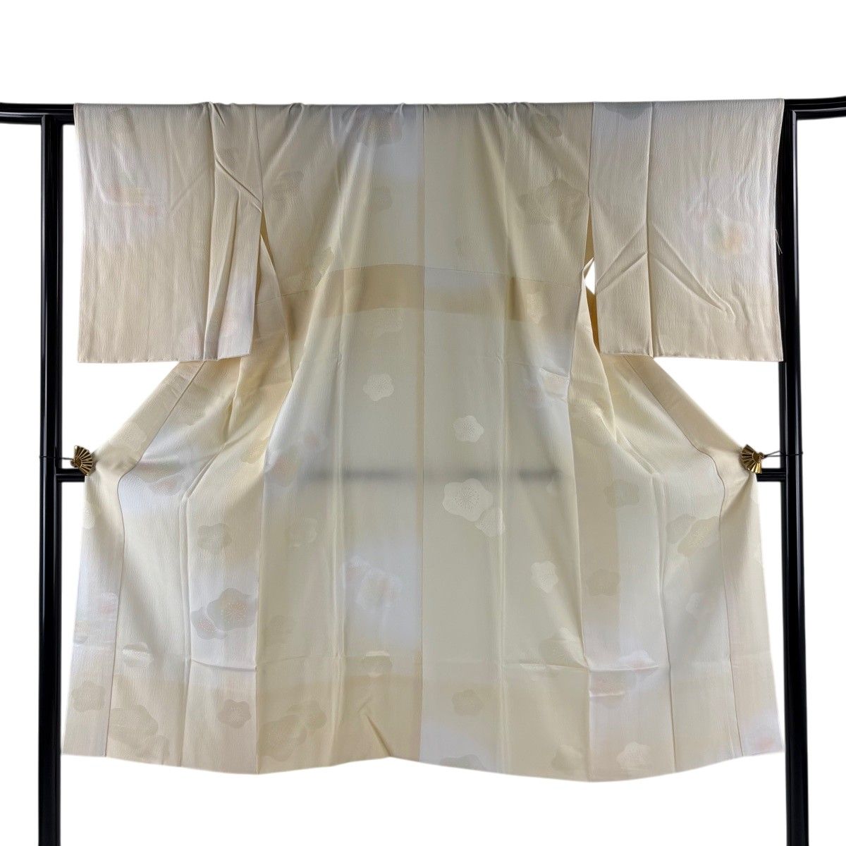 【美品】 長襦袢 身丈123.5cm 裄丈64cm M 梅 ぼかし ベージュ 正絹 秀品 【中古】