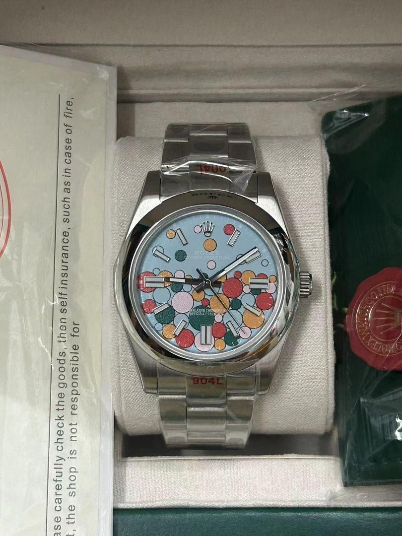 ROLEX 自動巻き時計 カラフルドットデザイン｜本日限定特価｜新品未使用