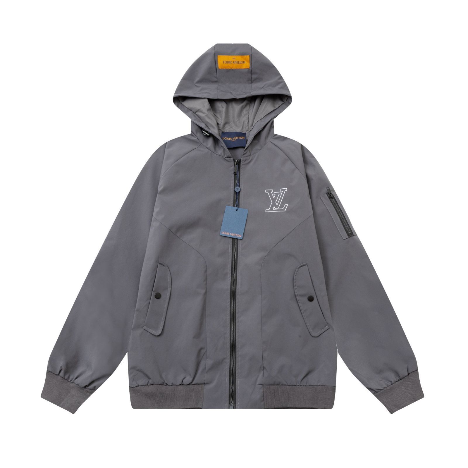 【本日限定特価】Louis Vuitton メンズ フーディー 刺繍ロゴ ブラック/グレー M-4XL [本日特価|新品未使用品]