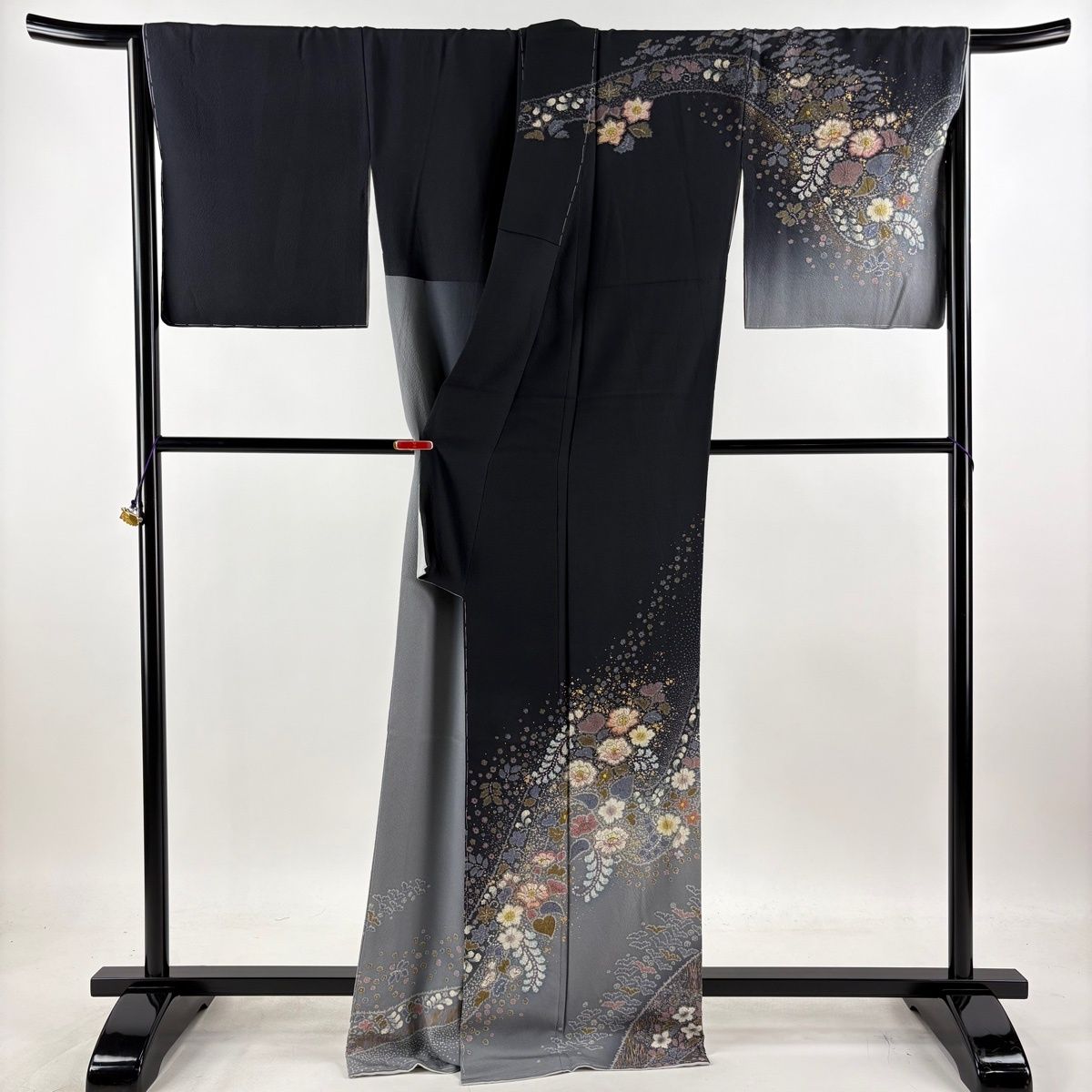 訪問着 身丈169cm 裄丈68cm L 袷 吉乃一廉 落款 辻が花 金彩 染め分け