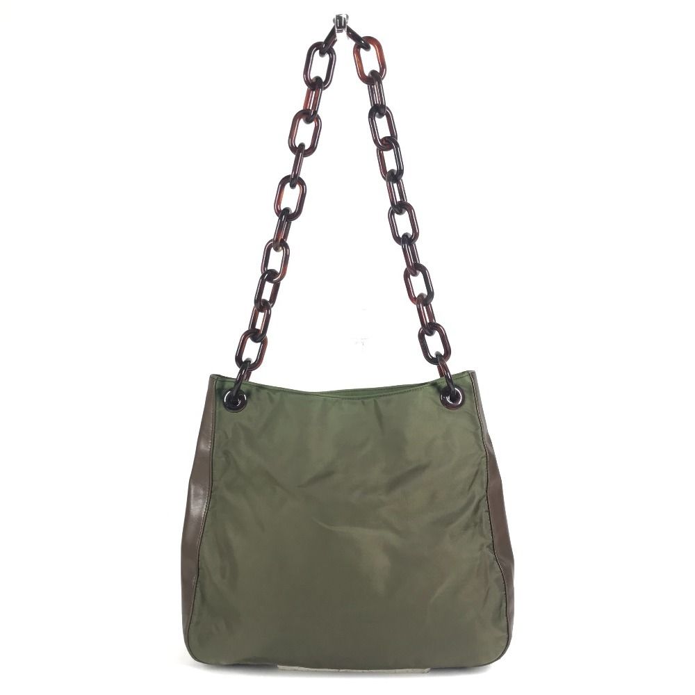 PRADA プラダ ショルダーバッグ プラスチックチェーン レザー/ナイロン