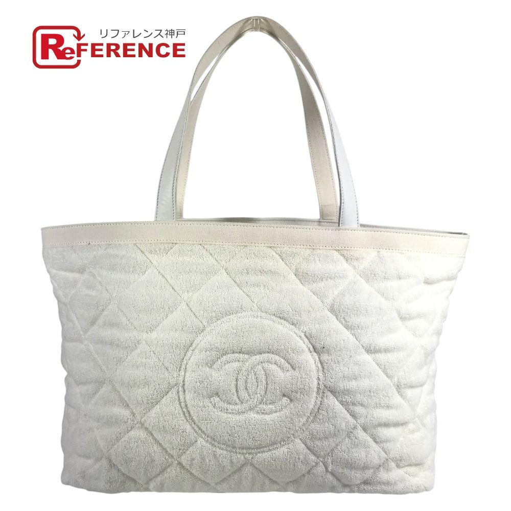CHANEL シャネル ショルダーバッグ CC ココマーク ロゴ コットン ホワイト