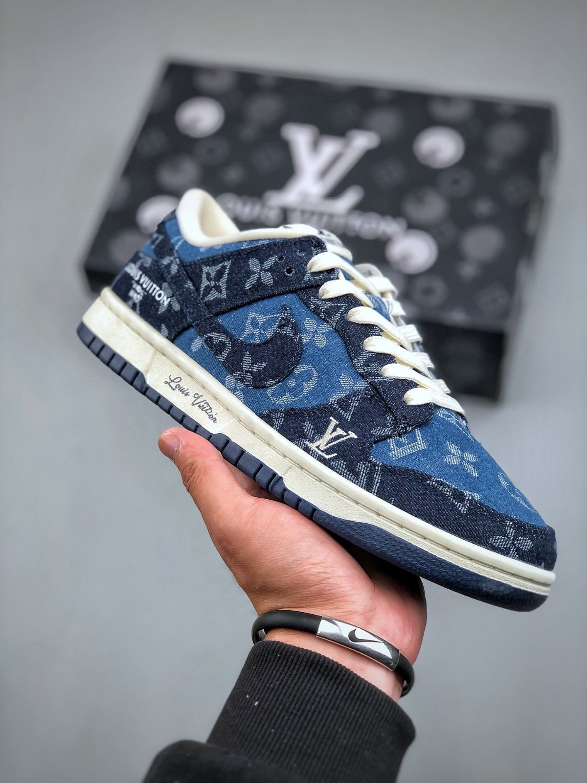Nk SB Dunk Low LVジョイントデニムブルーアニバーサリーハイエンドカスタマイズ