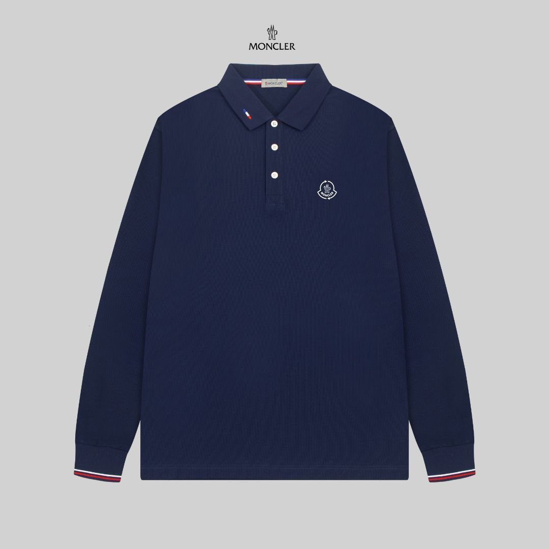 【本日限定特価】MONCLER メンズ ポロシャツ ロゴ入り カラー展開 ブラック/ホワイト/ネイビー M-3XL [本日特価|新品未使用品]