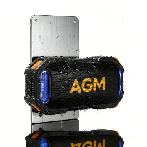 AGM MagROCK 小型ポータブル Bluetooth スピーカー IP67 完全防水 マグネット車載対応 LED ライト付き 風呂場 アウトドア プール スポーツ★m 31aff19a