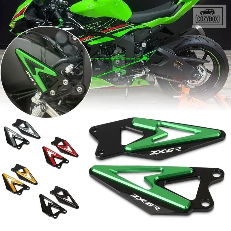 ZX-6R ZX6R 2019 - 25 オートバイフットレストヒール ガードコーブリアセットフットレ