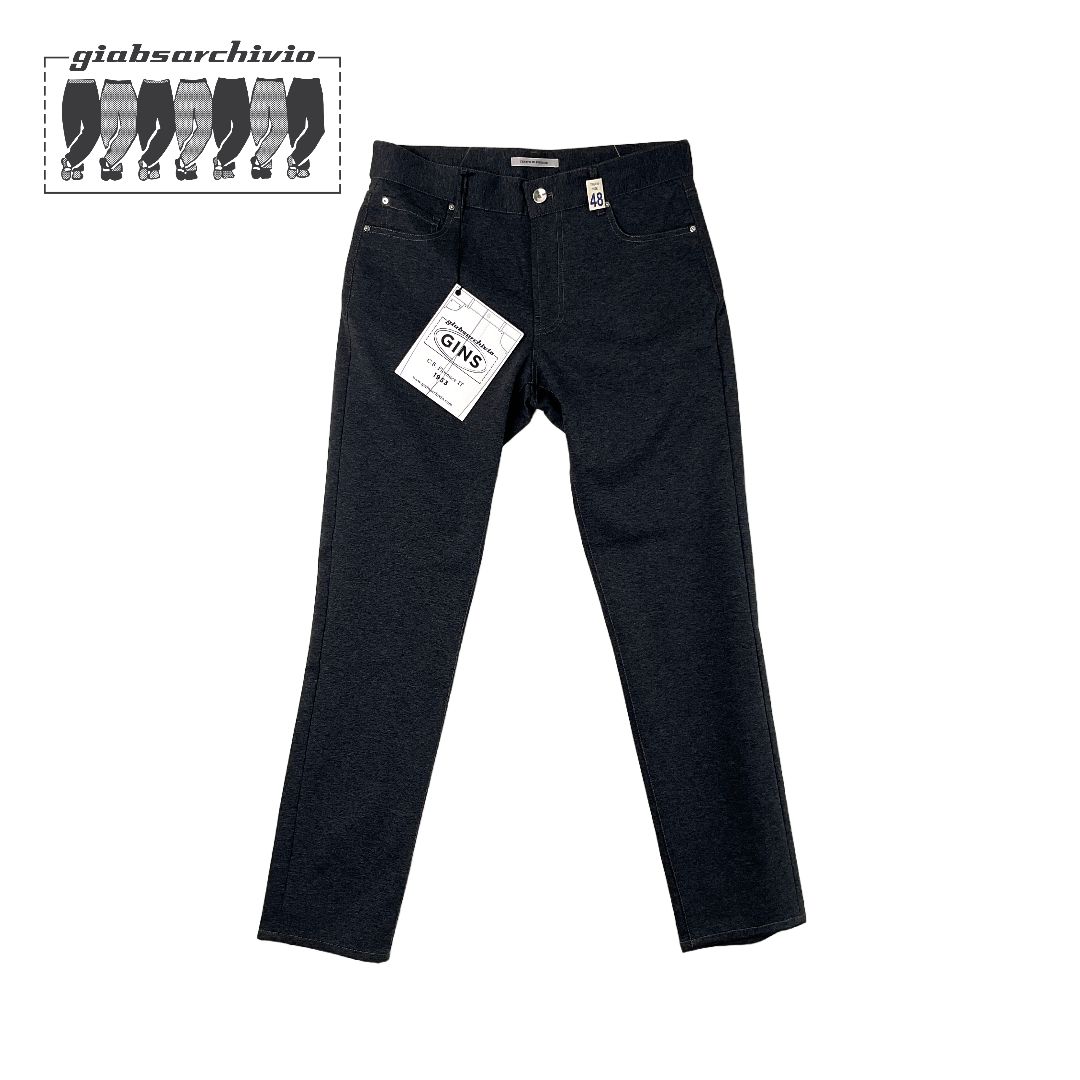 未使用 giab's ARCHIVIO ジャブスアルキビオ 25SS チェリーニ デニム風ストレッチスラックスパンツ 48 グレー 【値下げ交渉歓迎】