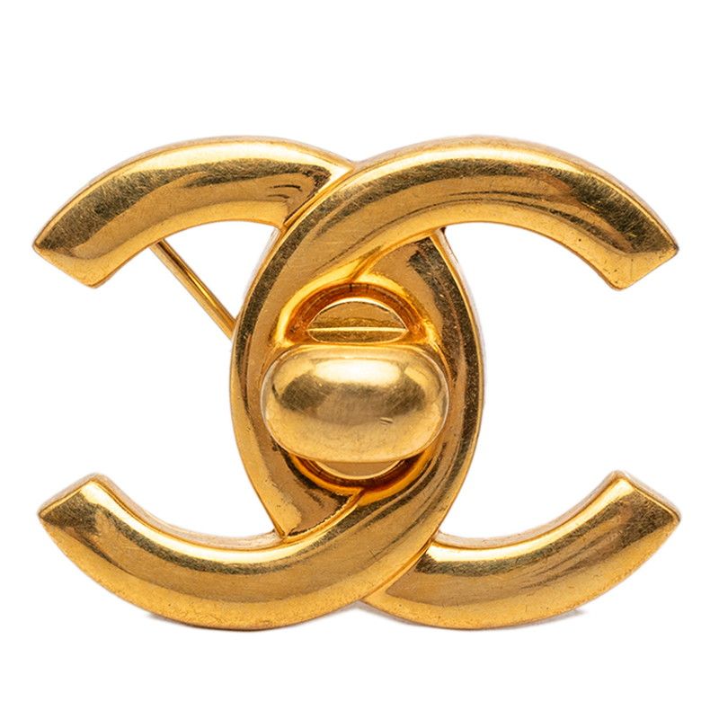 シャネル ヴィンテージ ココマーク ターンロック ブローチ 97P ゴールド メッキ レディース CHANEL【1-0270660】