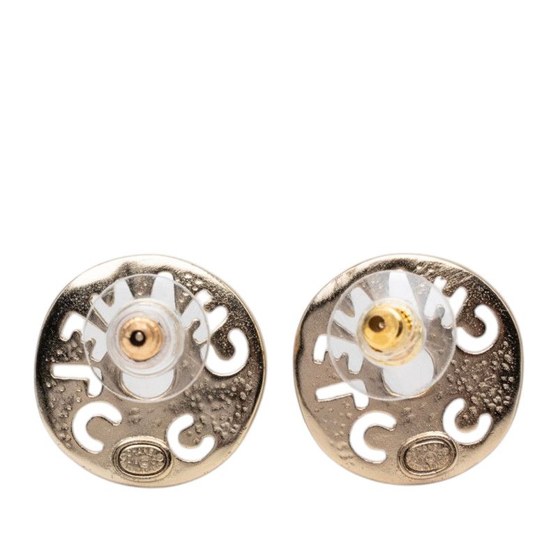 シャネル ロゴ ピアス A19C ゴールド メッキ フェイクパール ライン