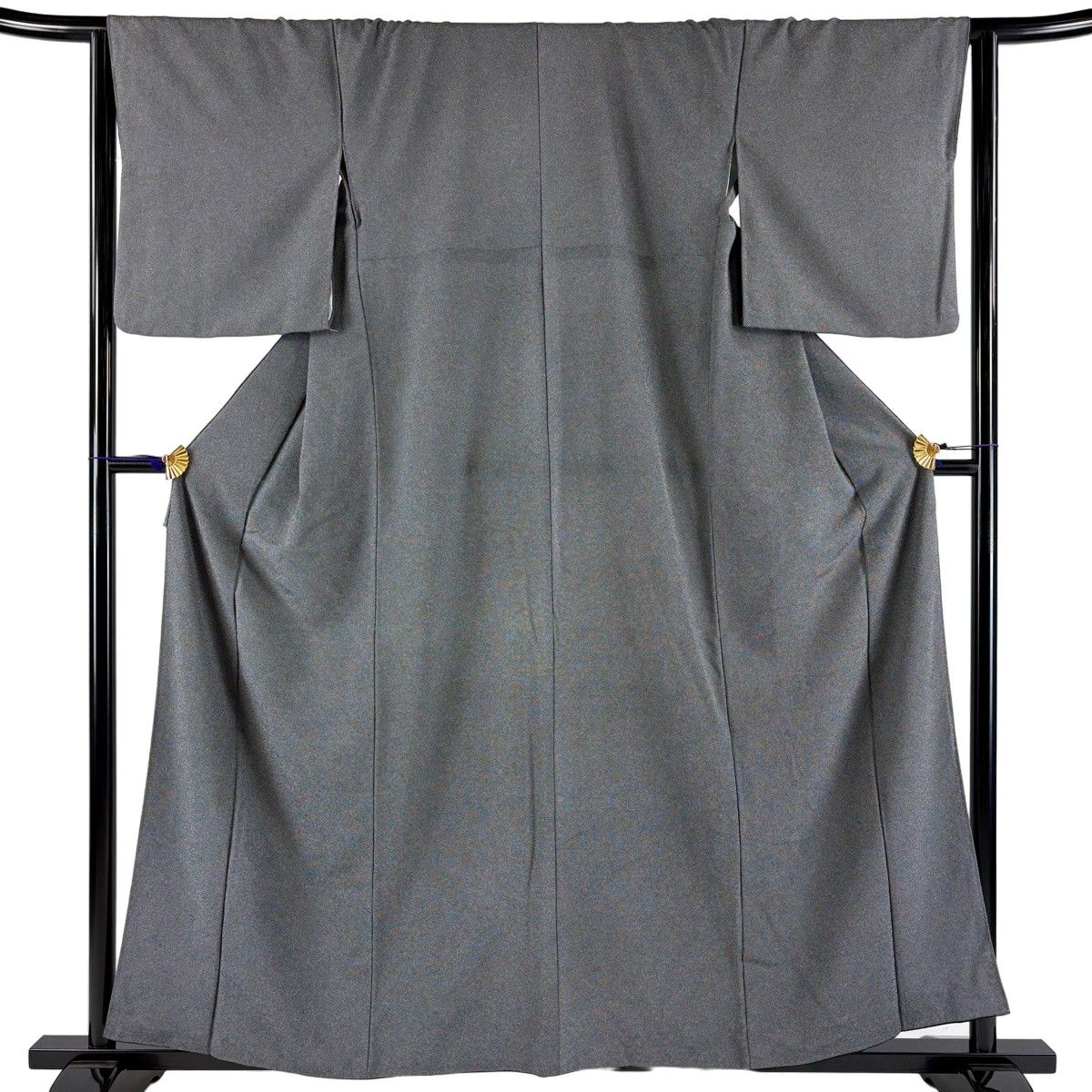 【美品】 江戸小紋 身丈159.5cm 裄丈64cm M 袷 鮫 黒 正絹 秀品 【中古】