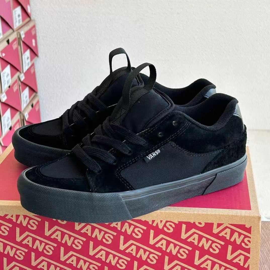 【今日特価】Vans Chukka Push ファッションで快適 パッケージ性と滑り止め ローカット スケートシューズ 男女兼用 ブラック！送料無料！在庫限定のお得な価格です！