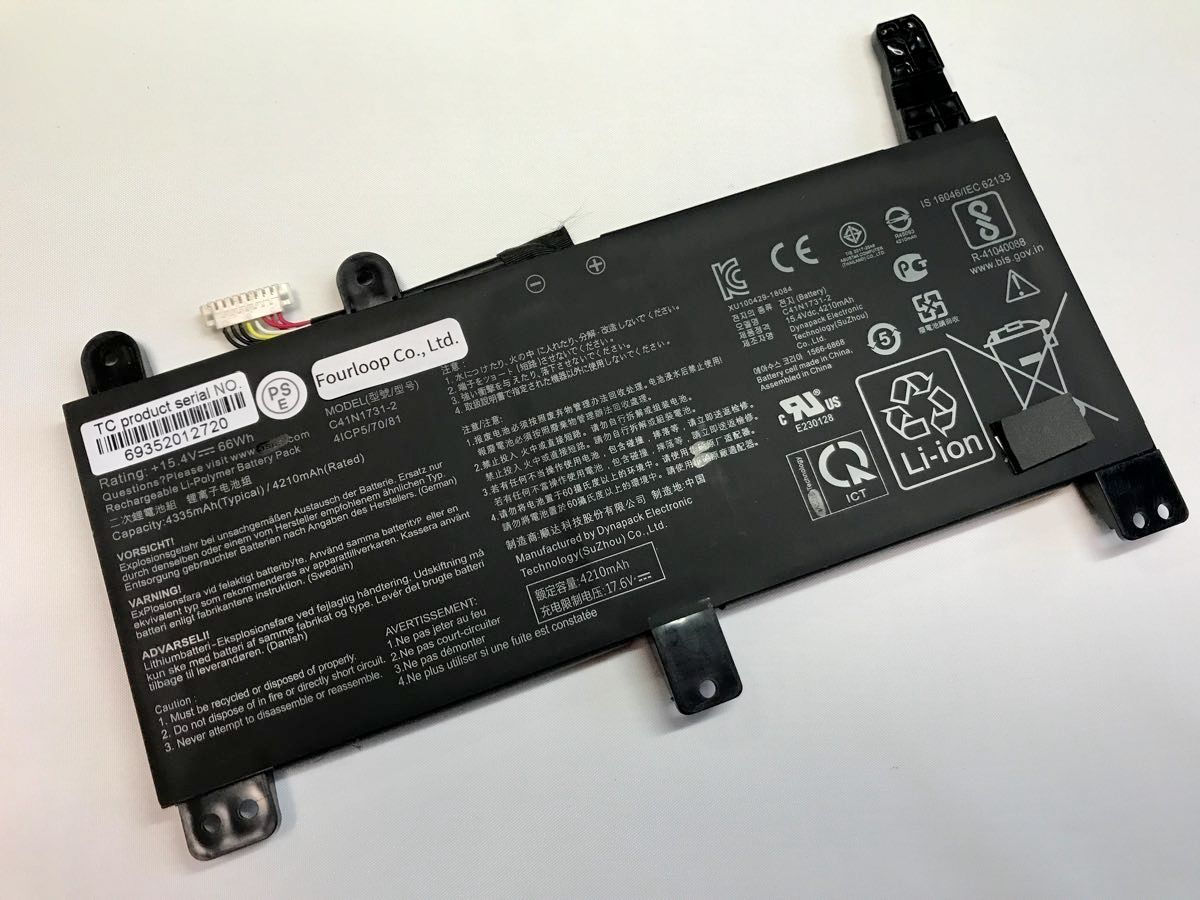 【純正】Rog strix scar iii g731gw-ev094 15.4V 66Wh asus ノート PC ノートパソコン 純正 バッテリー 電池