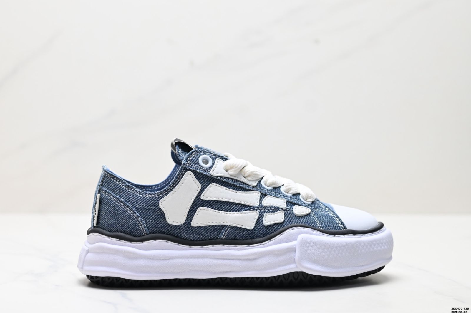 Maison Mihara Yasuhiro x AMIRI Skel-Top Low メゾン ミハラ ヤスヒロ × アミリ スケルトップ ロー 丸頭 レースアップ キャンバス 溶解シューズ