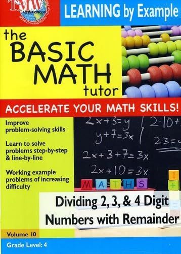 Basic Math Tutor Dividing 2,3, & 4 Digit Numbers With Remainder [DVD]