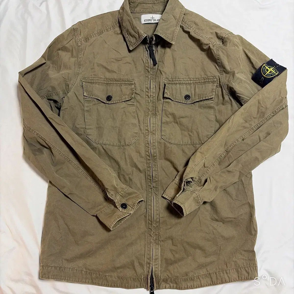 STONE ISLAND ストーンアイランド カーキ ツーポケット オーバ シャツ ジャケット M