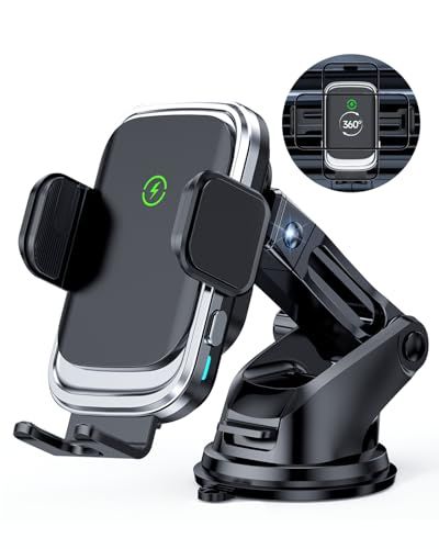 スマホホルダー 車 ワイヤレス充電 15W 急速 車 スマホスタンド 充電 iVOIDDECK【最新自動認識技術】車載スマホホルダー ワイヤレス充電 粘着ゲル吸盤＆吹き出し口両用 ワイヤレス充電器 車載ホルダー 片手操作 自動開閉 360度回 6a4df990