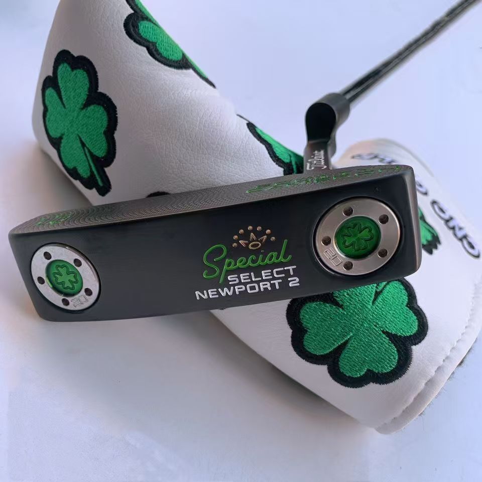 ゴルフパタークラウンクローバーputter ポールカバー 32/33/34/35インチ ブラックグリップ/グリーングリップ