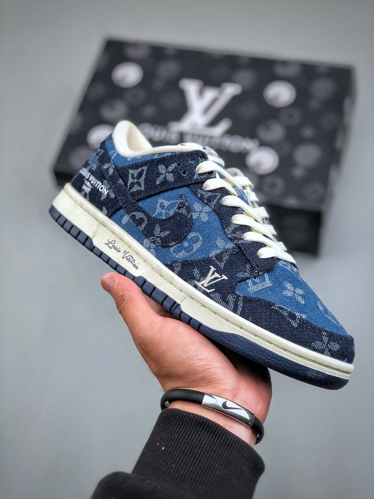 Nk SB Dunk Low LVジョイントデニムブルーアニバーサリーハイエンドカスタマイズ