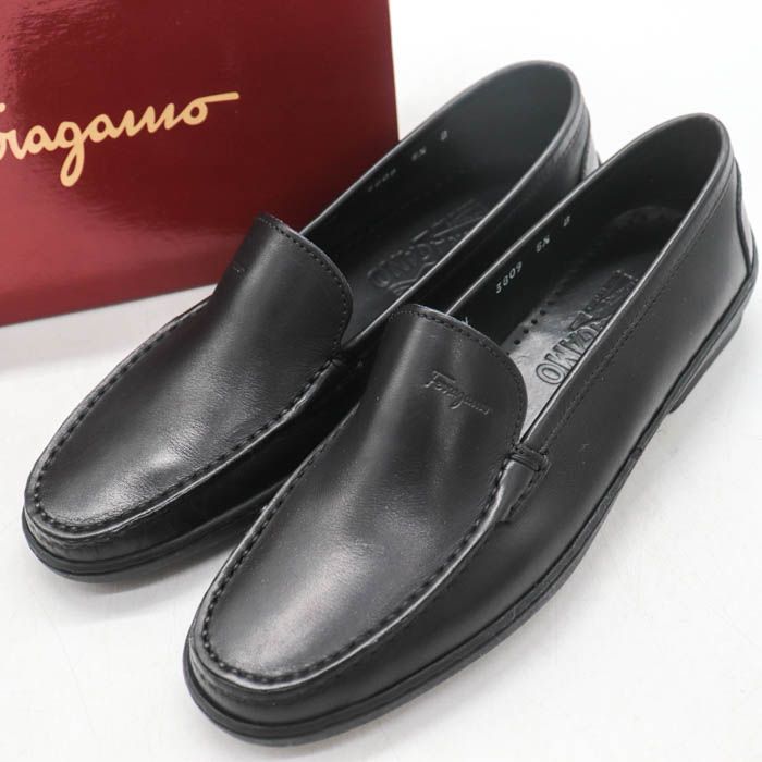 フェラガモ ローファー スリッポン シューズ ブランド 靴 イタリア製 黒 レディース 5.5サイズ ブラック FERRAGAMO 【中古】