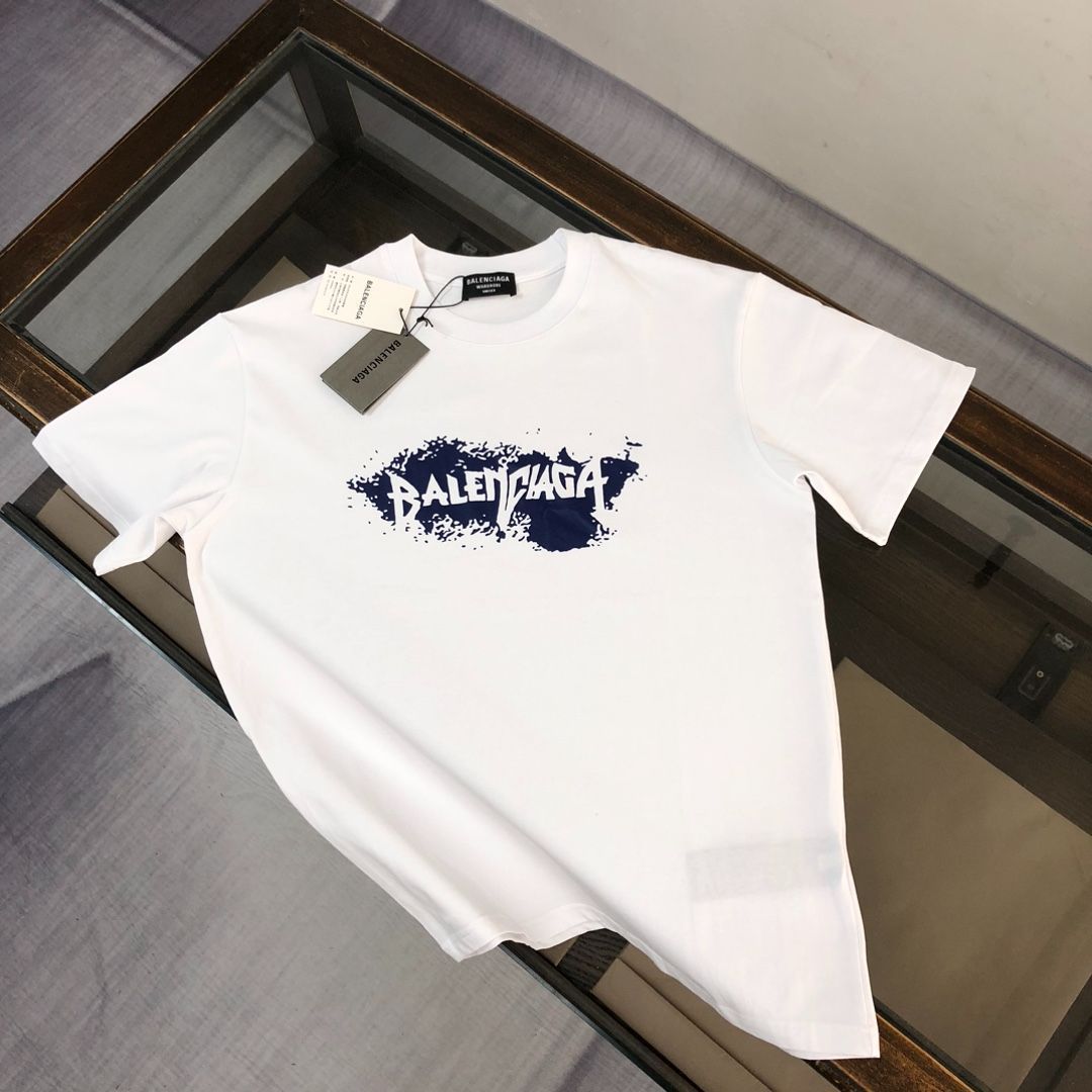 【本日限定特価】BALENCIAGA 春夏 ロゴプリントTシャツ [本日特価|新品未使用品]-WT0輸入