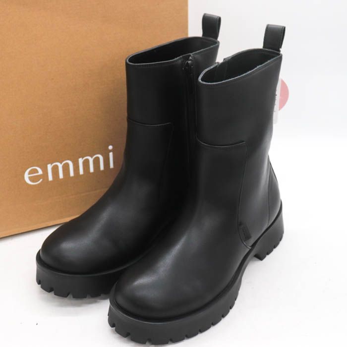 エミ エンジニアブーツ 未使用 厚底 ブランド シューズ 靴 黒 レディース 25サイズ ブラック emmi