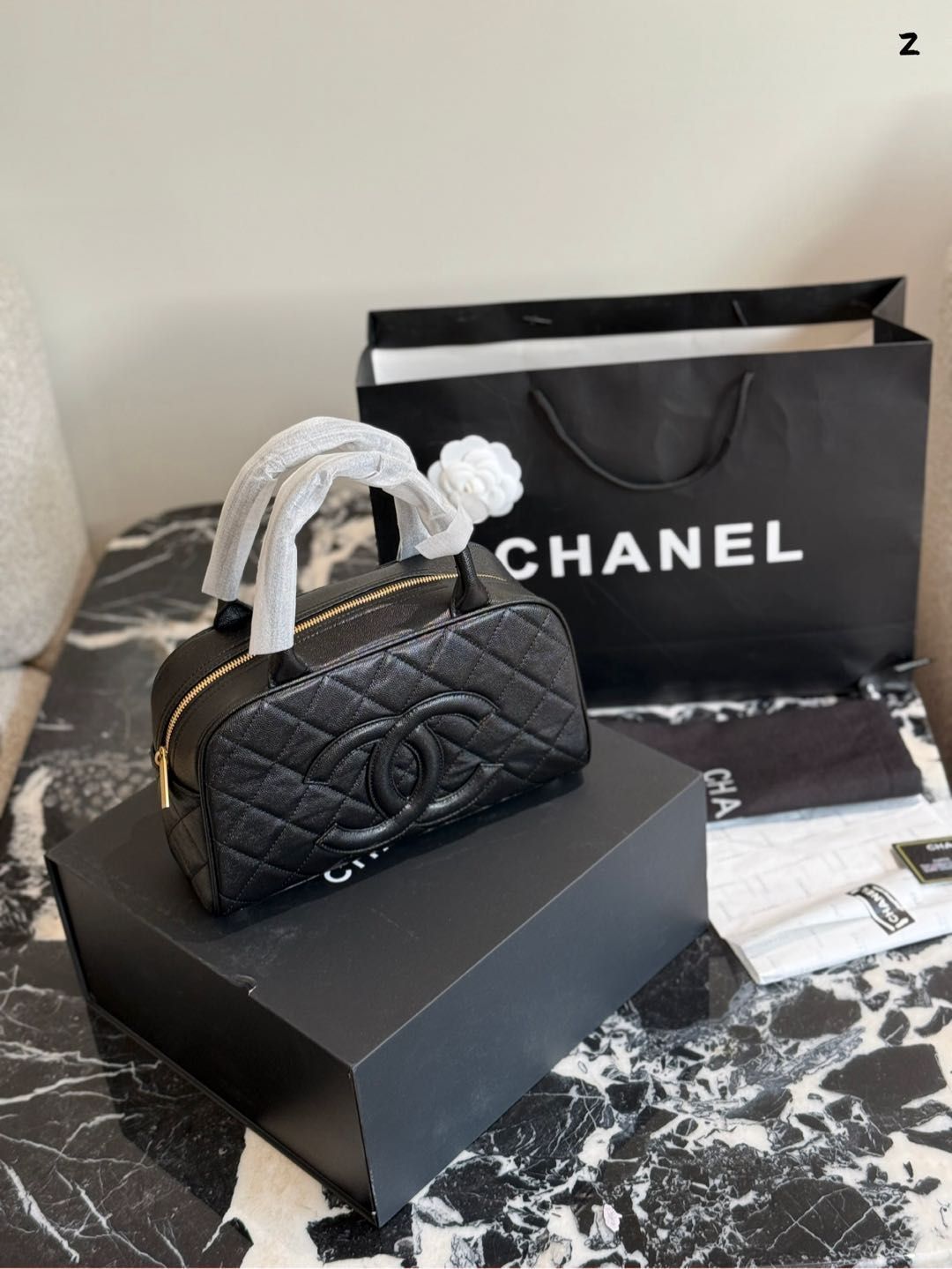 【今日特価】Chanel Vintage Bowling Bag シャネル ヴィンテージ ボウリングバッグ