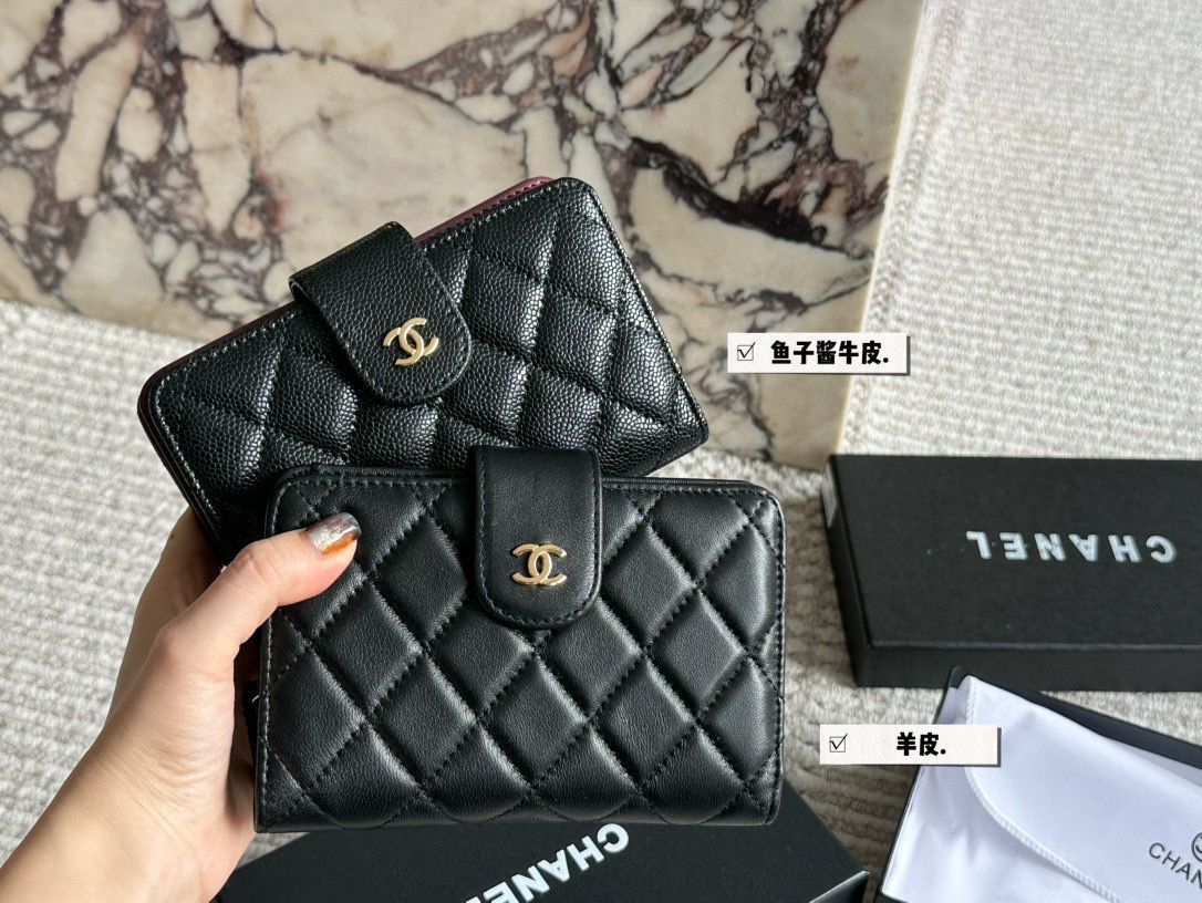 【今日特価】Chanel Caviar Leather Wallet・シャネル カビア レザー ウォレット-WTO輸入