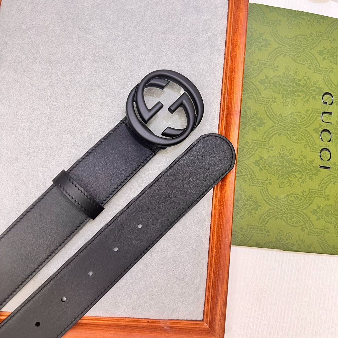 【今日特価】Gucci 2024 年式 3.8cm 幅 輸入生地 & 本革ベルト-3