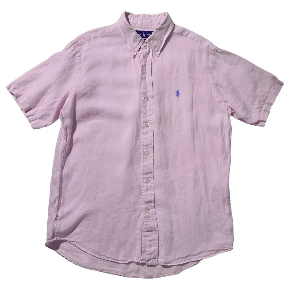 L-XL ポロラルフローレン リネン 半袖 シャツ ピンク