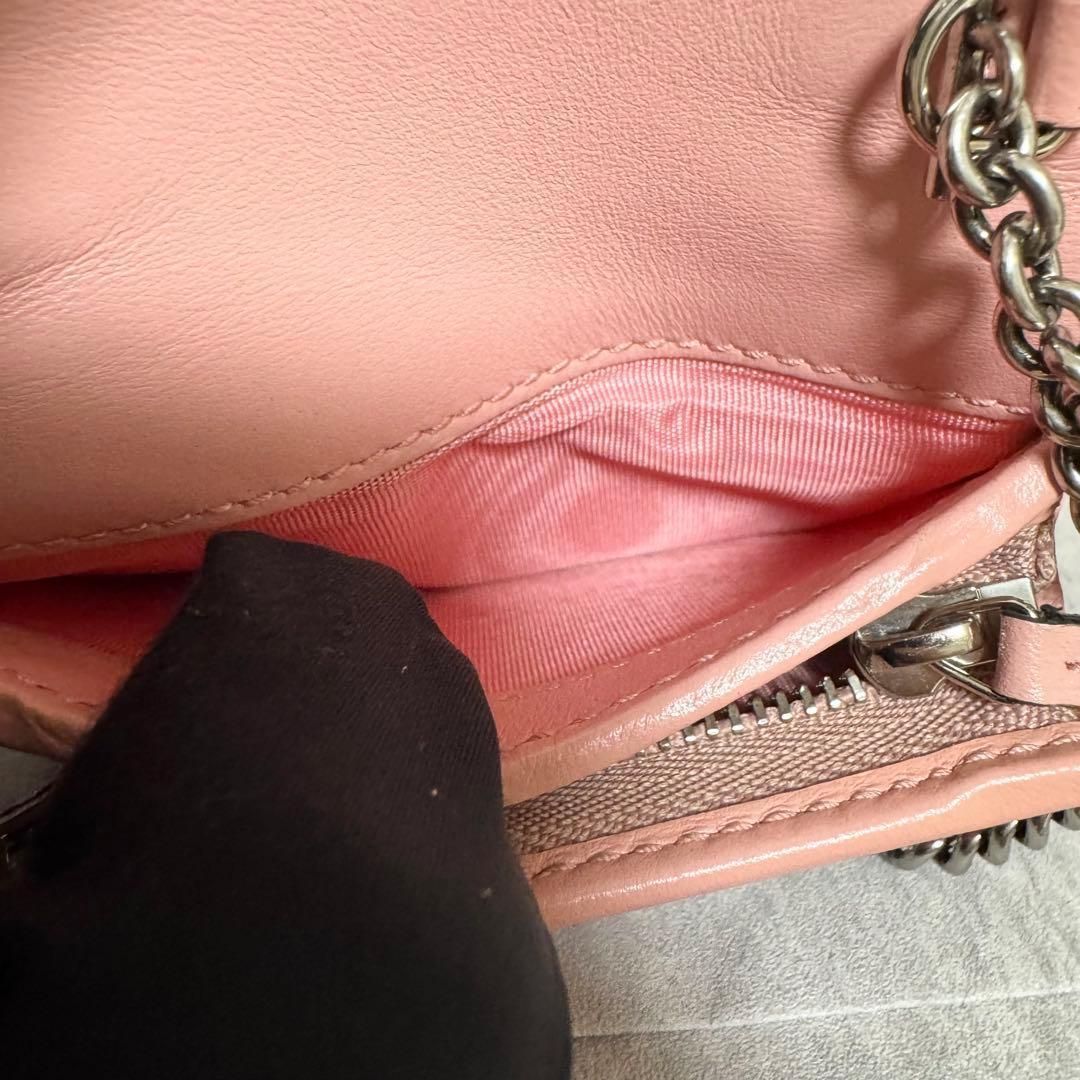 美品】GUCCI グッチ チェーンウォレット マーモント コンパクト財布 GG 