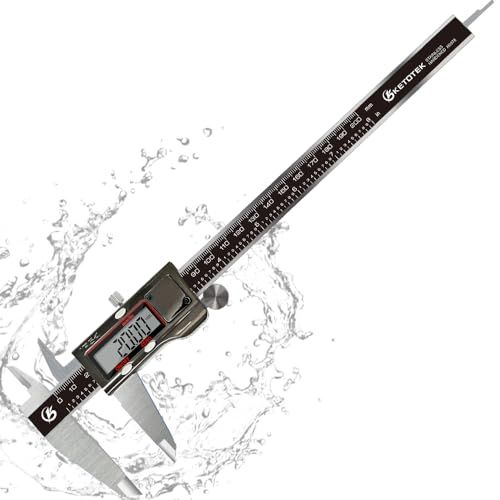 R◆KETOTEK ノギス デジタル 0-200mm/0-8inch ステンレス鋼の電子バーニアキャリパーの測定DIYの用具のマイクロメートルIP54防水 7b472ce4
