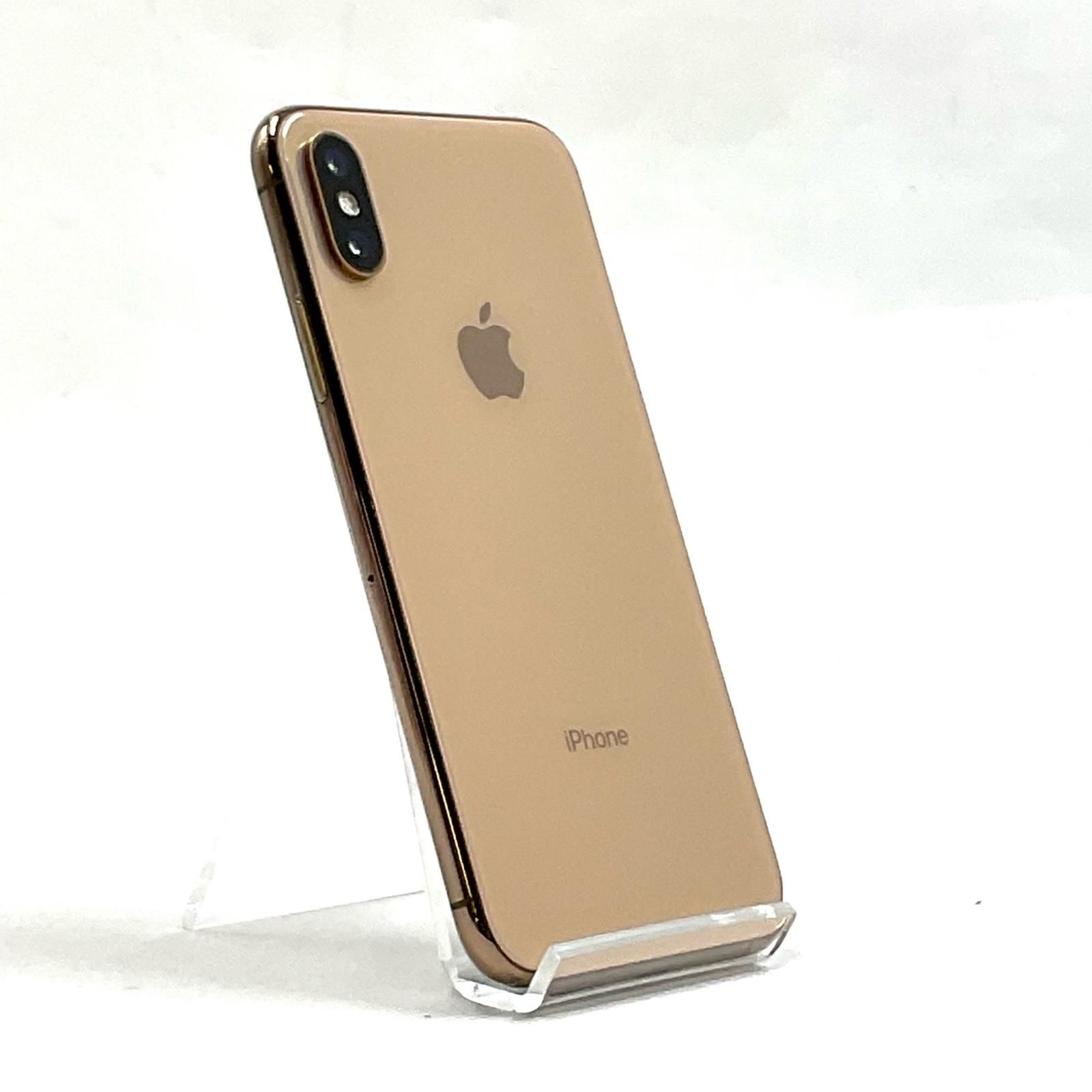 【全額返金保証】【最速発送】 iPhone XS 64GB ゴールド Softbank SIMフリー 白ロム 動作確認済 74%