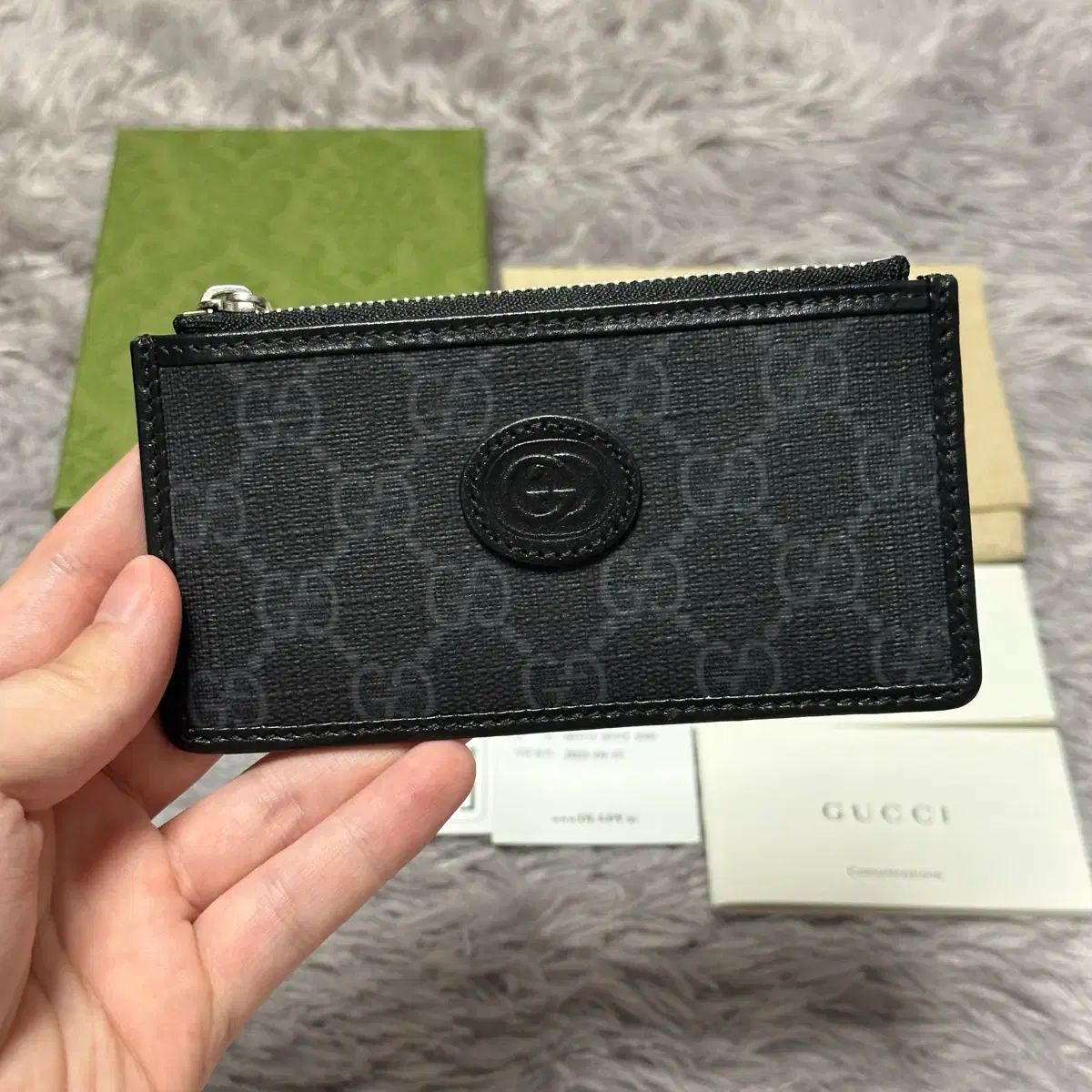未使用/新品 GUCCI グッチ GG インターロッキング カードウォレット ブラック