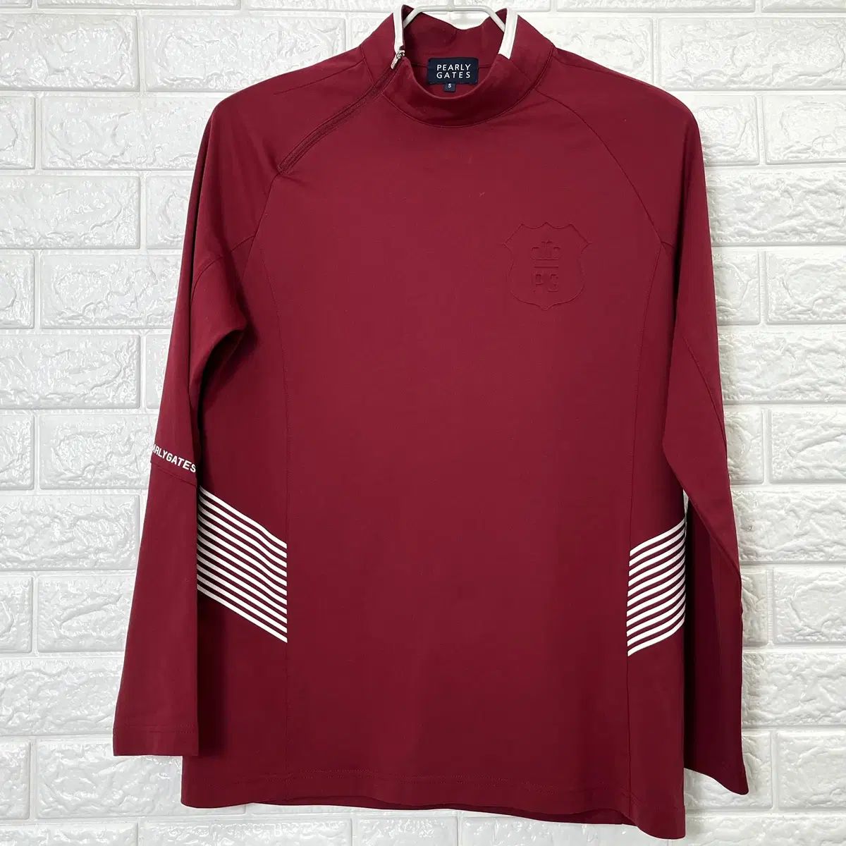 パーリーゲイツ メンズ ワイン ハーフネック ゴルフ 長袖Tシャツ 5 (100)