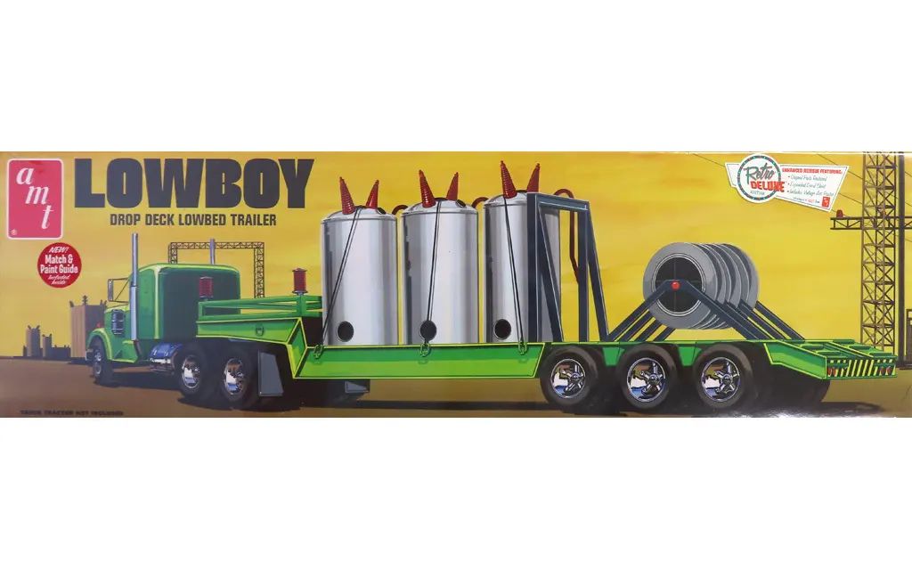 【中古】プラモデル 1/25 ロウボーイ ドロップデッキ ロウベッドトレーラー [AMT880]