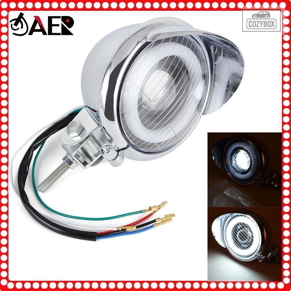 4.5 インチオートバイ ヘッドライト Phare LED モトハイ/ロービーム ヘッドライト ハ