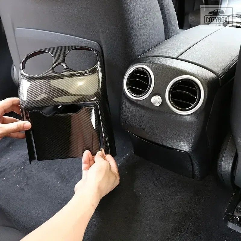 メルセデス ベンツ C クラス W205 2015-18 ABS カーボン車リア空調ベントアンチキック