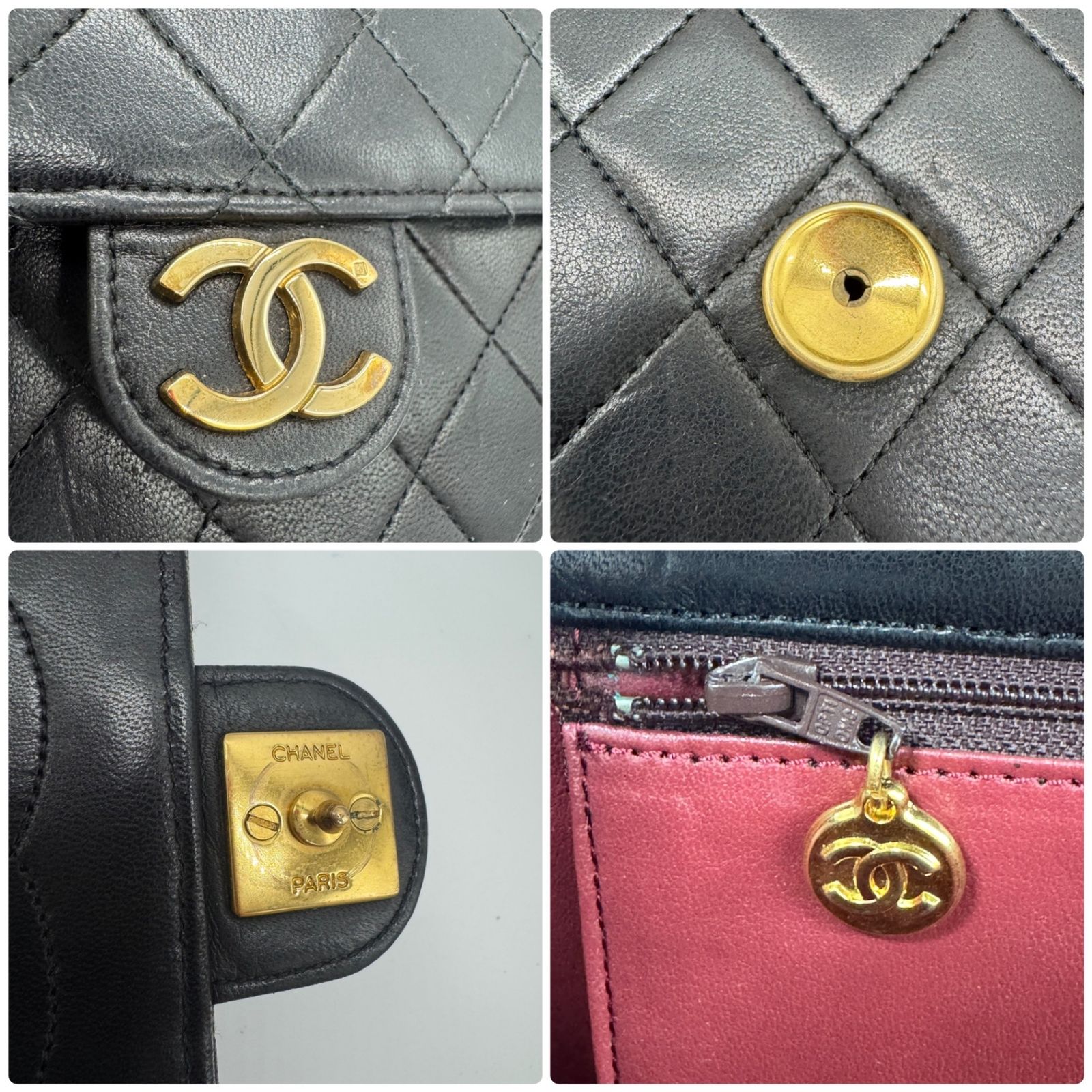 良品】 CHANEL シャネル マトラッセ ココマーク プッシュロック 