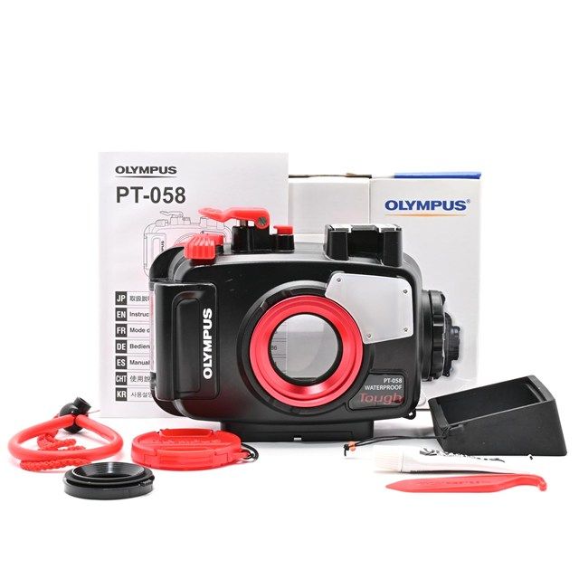 ＜美品＞ OLYMPUS TG-5用 防水プロテクター PT-058｜純正防水ハウジング｜水中撮影対応｜外観非常に綺麗｜液晶窓・レンズ窓良好｜安心して使える高コンディション