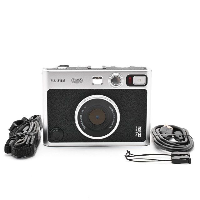 ＜良品＞ FUJIFILM instax mini Evo ブラック｜チェキハイブリッドインスタントカメラ｜動作良好｜外観非常に綺麗｜上部に塗装剥がれあり｜安心して使える実用モデル