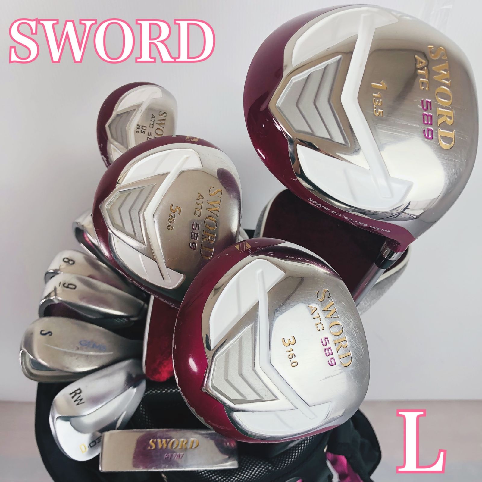 レディース KATANA カタナ SWORD ソード ATC 589 ゴルフクラブセット ゴルフセット クラブセット 初心者 入門 右利き パター付 安価 85Y-74