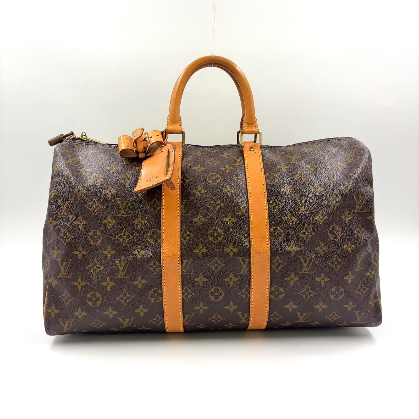 【新着】LOUIS VUITTON キーポル50 モノグラム モノグラム レザー、PVC ブラウン ボストンバッグ ゴールド M41426