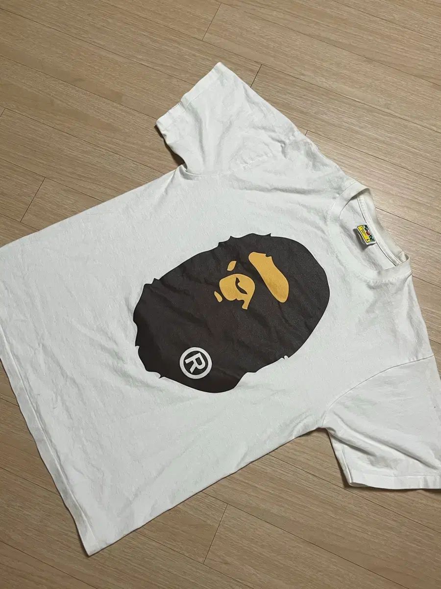 クリーム版 A BATHING APE アベイシングエイプ BIG エイプ HEAD ヘッド 半袖Tシャツ 白 L
