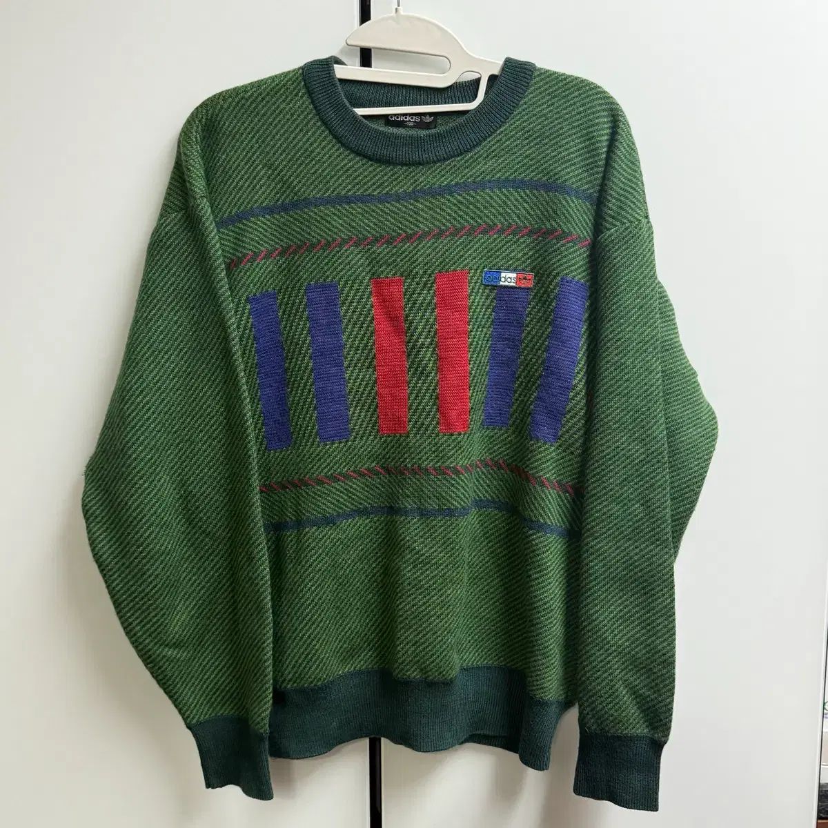 90s アディダス レア レトロ グリーン ニット 100