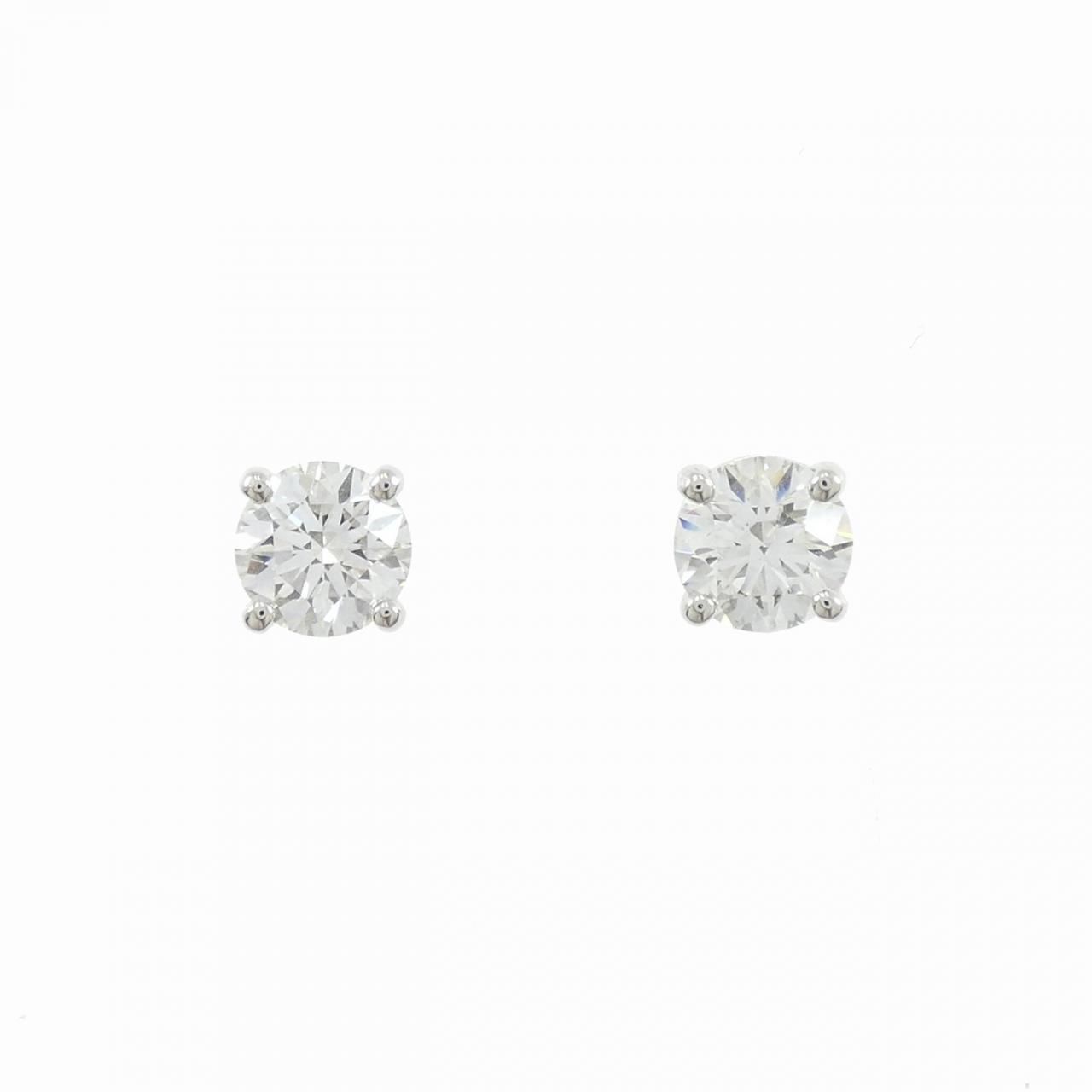 ティファニー ソリティア ピアス 0.82CT 0.80CT H VVS1-2 3EXT