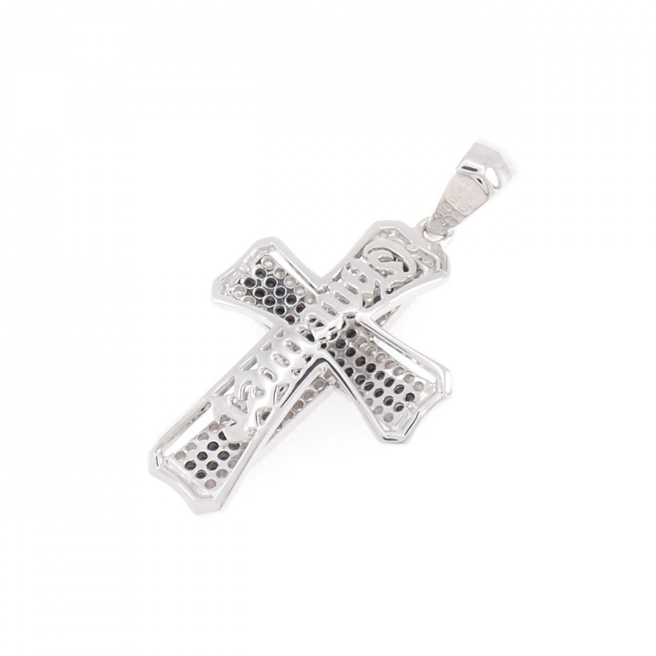 K18WG クロス ダイヤモンド ペンダント 0.42CT - メルカリ