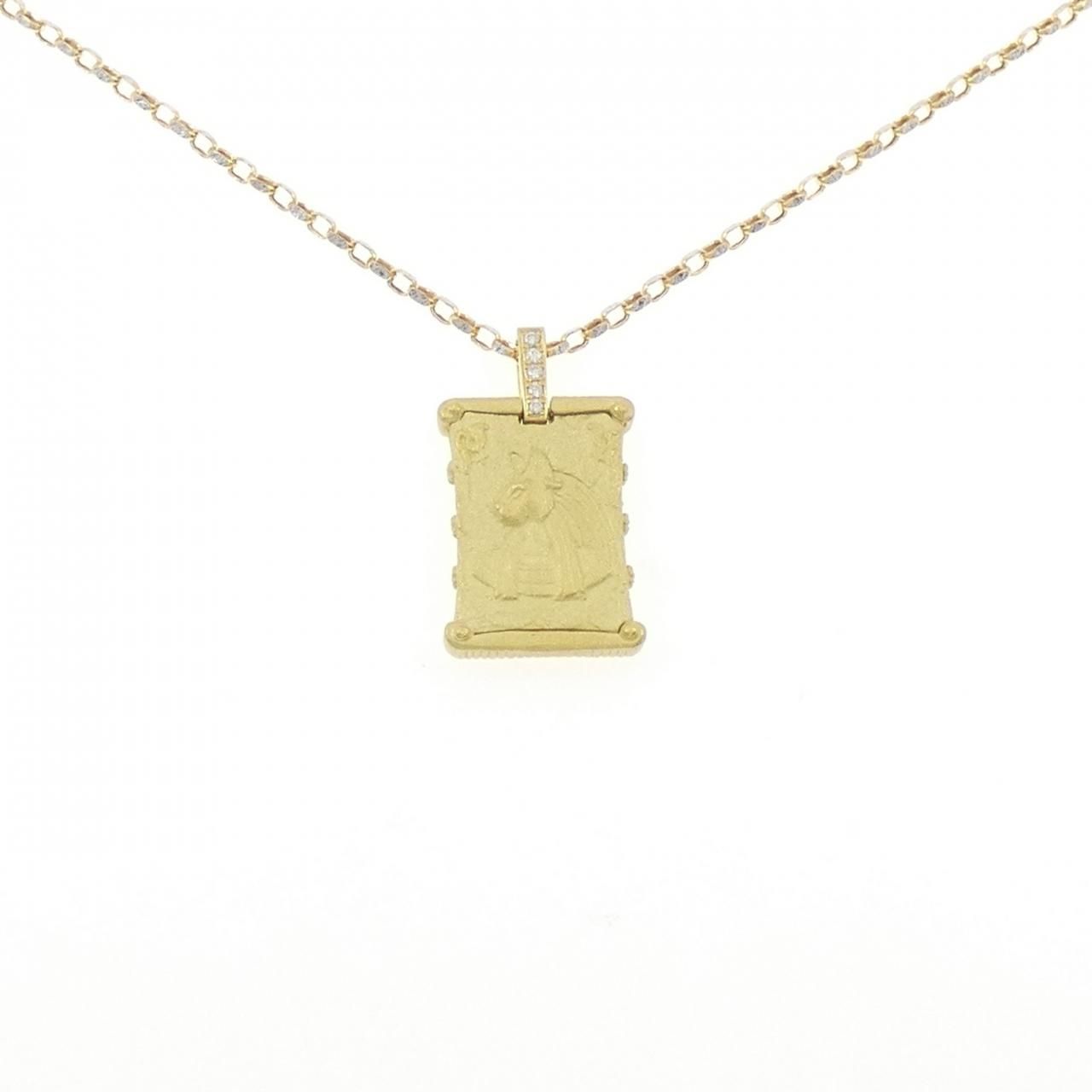 K18YG/K18WG ダイヤモンド ネックレス 0.11CT