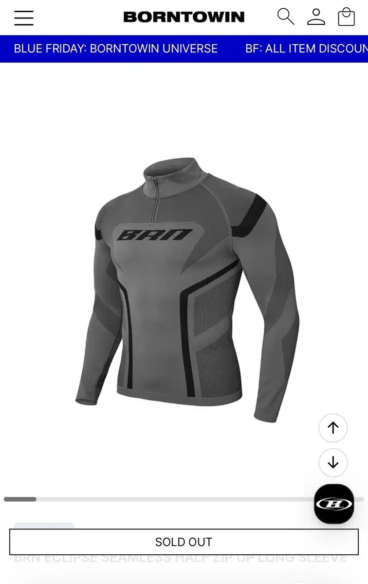 (新品) BORN TO WIN エクリプス ハーフジップ グレー 1サイズ