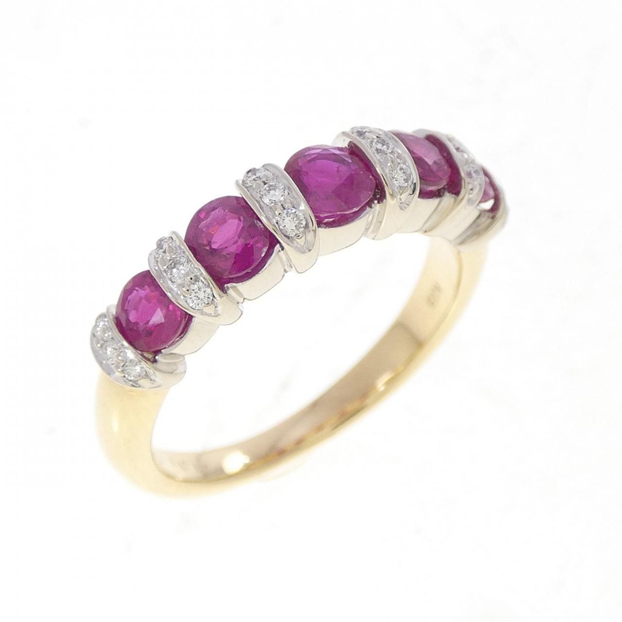 K18WG/K18YG ルビー リング 1.11CT